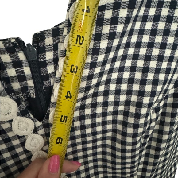Crown and Ivy Navy/White Gingham/Checked Sheath Dress Knee preppy Casual size 10 - Picture 3 of 4